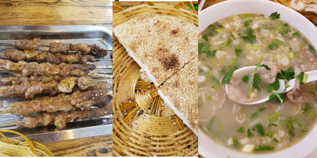 food in Zhengzhou BBQ lamb, bread and mutton soup 