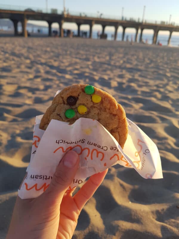 Southern California Itinerary: A close up of my ice cream sandwich from Manhattan Beach Creamery 