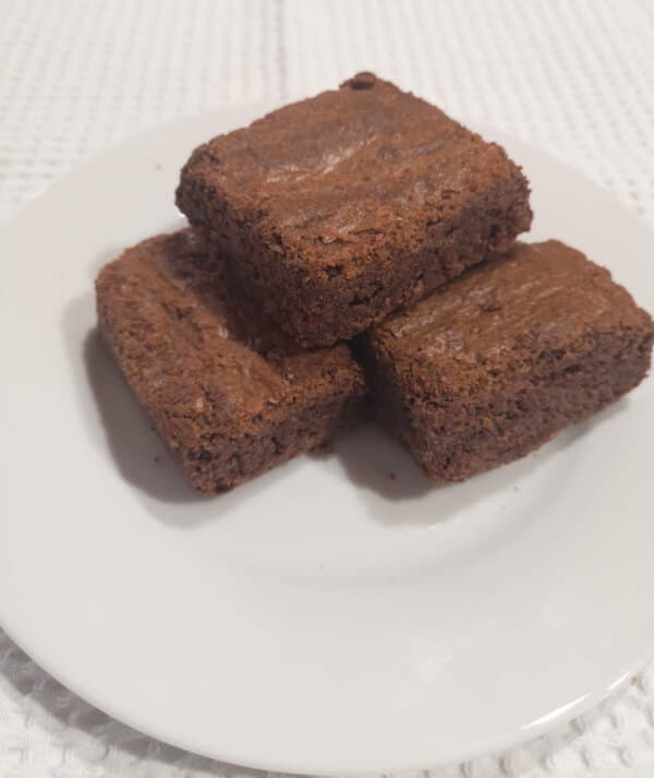 a plate of brownies (Buttermilk Brownies Recipe)