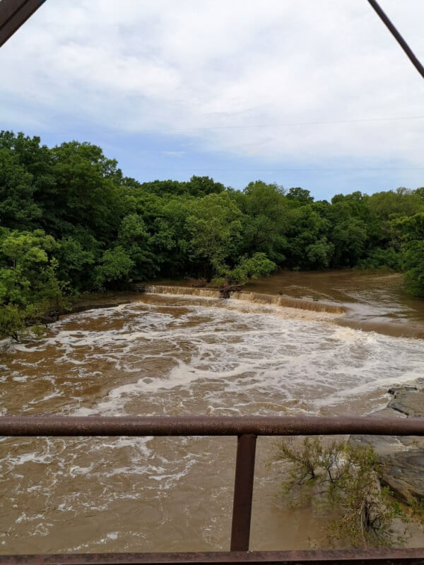 Elk Falls, KS. I took the photo from the bridge so the view is looking over the railing. 