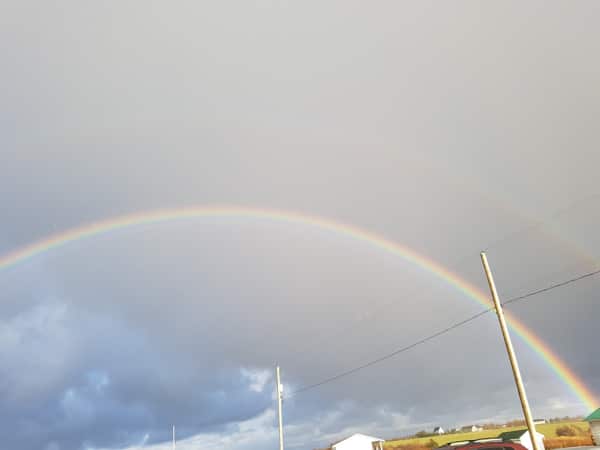 Spring Bucket List Ideas: Look for rainbows. A Full rainbow is shown 