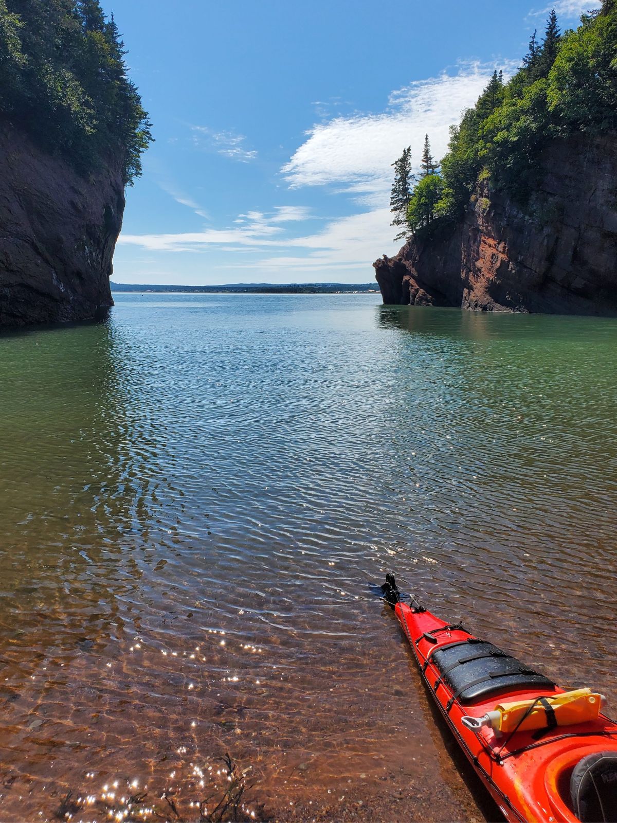 A view from the beach in St. Martins, NB beside the sea caves. 